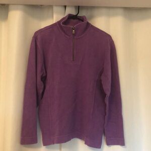 Tommy Bahama quarter zip purple sweater sweatshirt cotton small relaxed